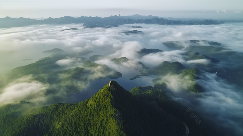 航拍仁寿黑龙滩山峰四周云雾环绕美丽壮观的自然景象环境图像摄影,高清,摄影图,摄影图片,图片大全,摄影图免费下载